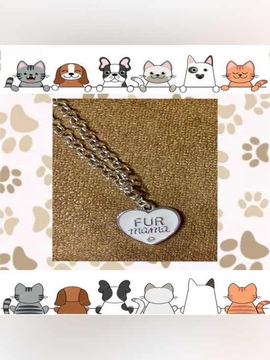 Time and Tru Jewelry - Fur mama pet theme heart pendant necklace